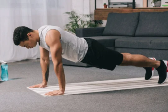 man doing pushups