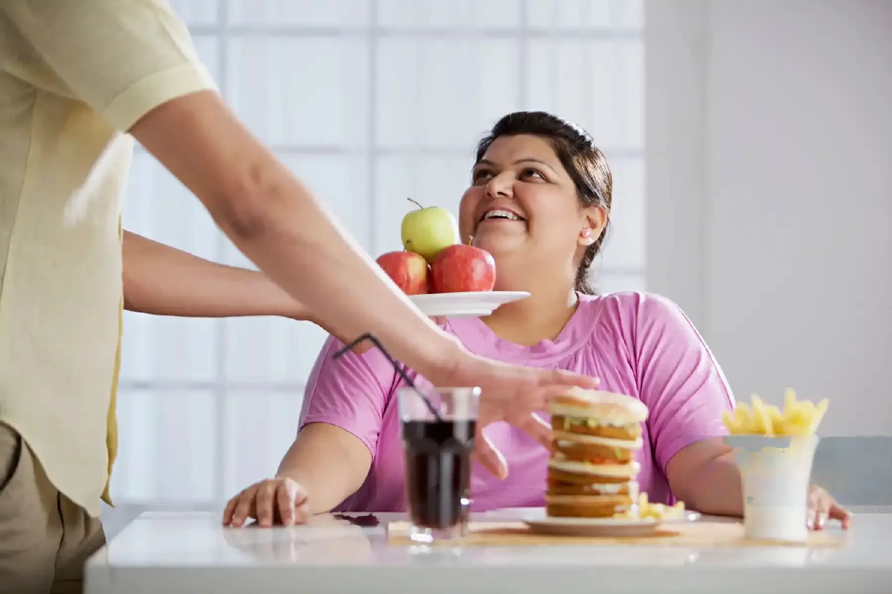 image of woman eating food